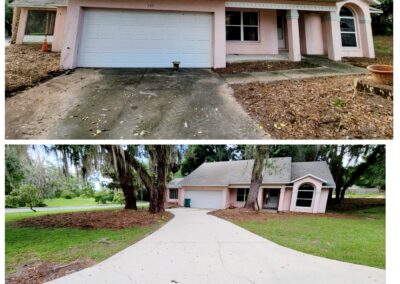 before and after driveway and roof
