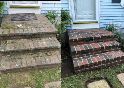 brick stairs before and after