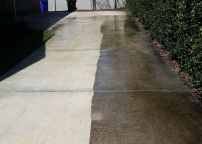 cement driveway before and after