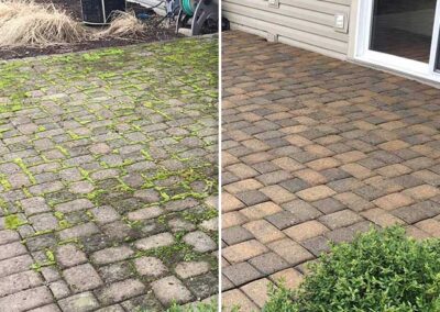pavers moss ecoblast before after