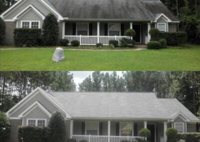 roof cleaning befor and after